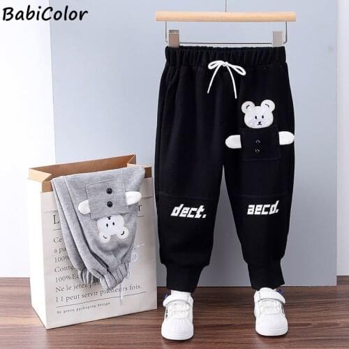 0-5Y Toddler Infant Trousers Boys Bear Printing Pants Clothes Kids Baby Boy Casual Bottoms Spring Autumn Child Loose Long Pant