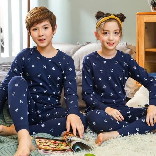 Boys Girls Sleepwear Winter Cotton Pajamas Sets Children Homewear for Boy Pyjamas Kids Nightwear 9-19Y Teenage Pijamas Clothes