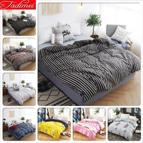 Black White Stripe 1 piece Duvet Cover Adult Kids Soft Cotton Bedspreads Single Full Queen King Big Size 180x220 200x230 220x240