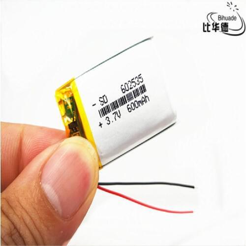 Polymer lithium ion battery 3.7 V, 600mah 602535 062535 CE FCC ROHS MSDS quality certification