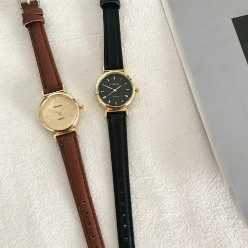 Simple Women Fashion Watches Ulzzang Luxury Brand Ladies Quartz Wristwatches Brown Black Casual Woman Leather Clock Montre Femme