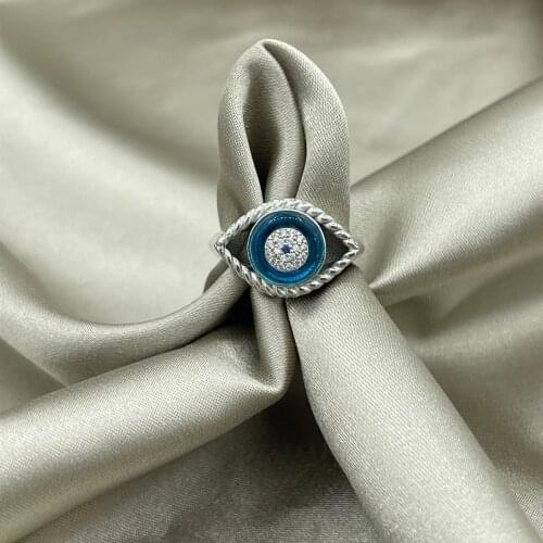 Rhodium Plated Adjustable Teardrop Ring