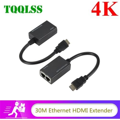HDMI Over RJ45 CAT5e CAT6 UTP LAN Ethernet Extender Repeater Supports 1080p Resolution up to at least 100ft (30M) using CAT6 cab