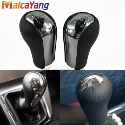 Chromed PU Leather 5/6 Speed MT Car Gear Shift Knob For Toyota Corolla RAV4 92-09 Verso Yaris Aygo Avensis Shifter Lever Stick
