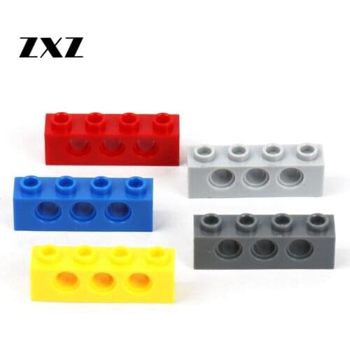 Bulk Technik Parts Thick 1x4 Building Blocks 3 Pin Hole Self-Locking Beam Accessory TOY Compatible Beams 3701 Technical Blocks