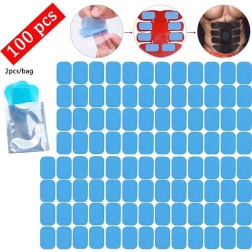 100Pcs Replacement ABS Gel Pads EMS Abdominal Muscle Stimulator Hydrogel Gel Patch Fitnesss For Abdomen Massage Machine Stickers