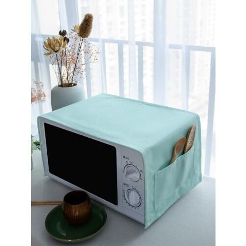 Modern and Simple Solid Color Microwave Oven Cover Cloth Dustproof Cloth Waterproof Cover Towel