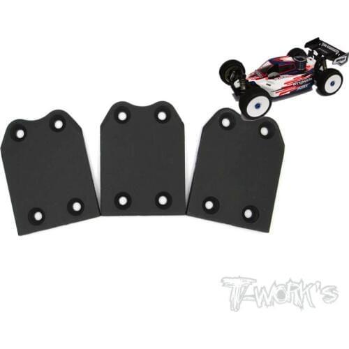 T-WORKS 1/8 Team Associated RC8.2 buggy 3PC Rear Chassis Skid Protector anti-scratch sheet chassis protection board Reduce wear