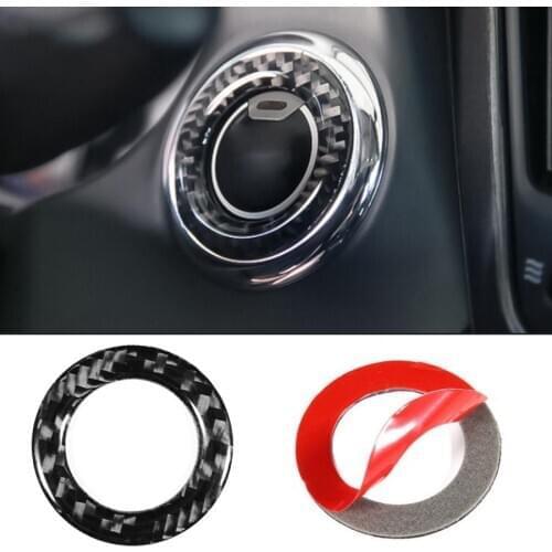 Carbon Fiber Engine Start Button Frame Cover Trim Fit for Infiniti Q50/Q60 14-18 car automobile accessories