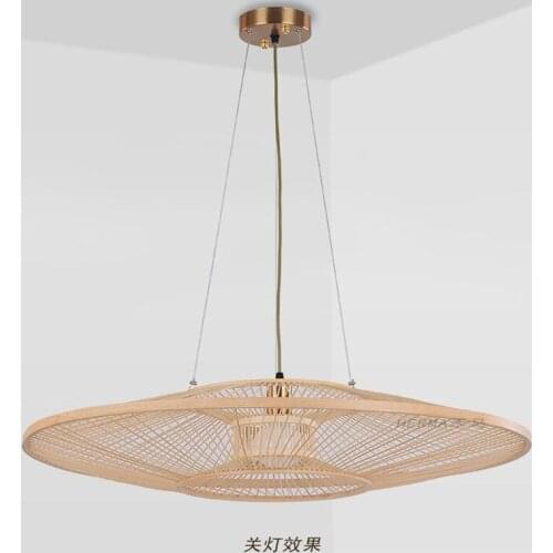 Chinese-style Bamboo Pendant Lights Living Room Modern Simple Restaurant Dining Room Kitchen Hanging Lamps Wood Light Fixtures