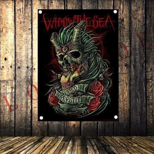 Vintage Rock and Roll Band Poster Popular Heavy Metal Music Flag Banner Hanging Painting Sticker Studio Bedroom Wall Decoration