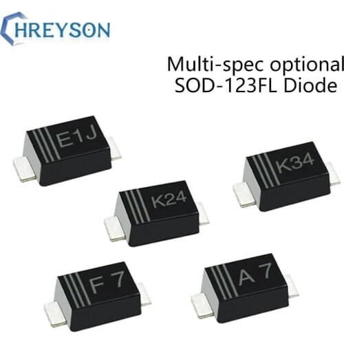 100Pcs SMD Schottky Barrier Rectifier Diode ES1J E1J DSK34 K34 DSK24 K24 FR107 F1M 1N4007 A7 1N4148W T4 20-100V SOD-123FL