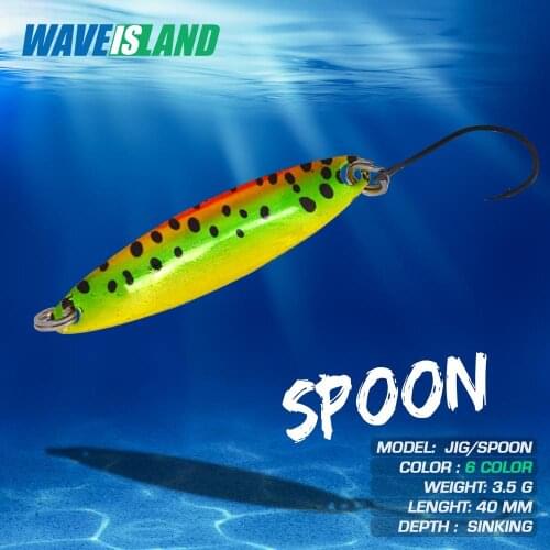 WAVEISLAND 3.5g 4cm Hard Spoon Baits Metal copper Fishing Lure Spinner Baits For Trout Tackle Wobblers Shore Casting Jig