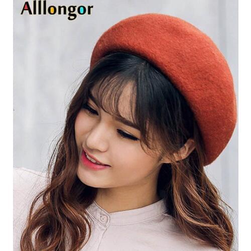 New Arrival 2020 Autumn Winter Wool Beret Hat Femme french black pink beret women boinas para mujer berret