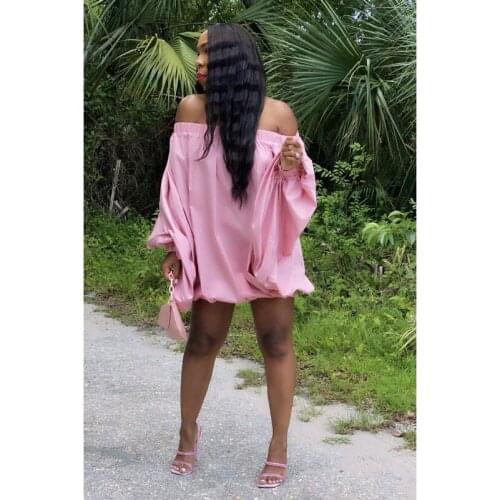 Spring One Shoulder Loose Full Sleeve Sexy Dress Birthday Party Dresses for Women Club Outfits Goth Streetwear Y2k Wholesale