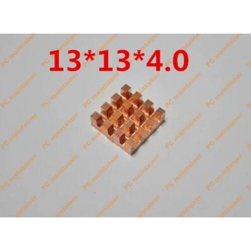 10PCS 13*13*4.0 Ultra-thin Groove Copper Heatsink Thermal Pad for RAM MOS Heat Sink Set Top Box/Laptop GPU CPU VGA Copper Sheet
