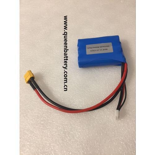 18650 vtc5 he4 vtc6 hg2 3s1p 10.8v 11.1v 2600mah 3000mah model airplane battery pack with XT60 connctor with JST balancer wires