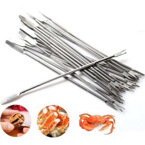 2/5/10Pcs Multi Function Lobster Crab Needle Stainless Steel Walnut Needle Fruit Fork Portable Kitchen Gadgets Seafood Tools