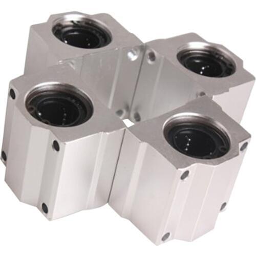 4 Pcs SC20UU 20mm Aluminum Linear Motion Ball Bearing Slide Bushing for CNC