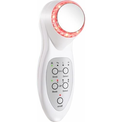 7 Color LED Photon Ultrasound Face Skin Rejuvenation Instrument Ultrasonic Sonic Facial Cleaner Lifting Device USB Rechargeable