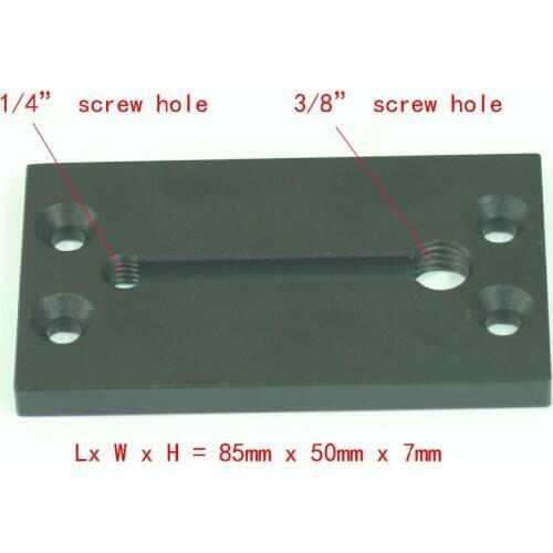 85x50mm tripod plate with 1/4" and 3/8" slot hole fr 15mm Support Rail Rig Rail