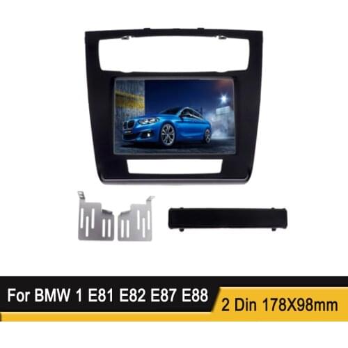 Double Din Car Radio Fascia for BMW 1 E81 E82 E87 E88 2007-2011 DVD Stereo Player Interface Trim Panel Adaptor Face Plate Bezel