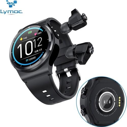 LYMOC Wireless Earbuds Smart Watch 2-in-1 Bluetooth Earphones TWS Wrist Band Pedometer Handsfree Sport Health Heart Rate Watches