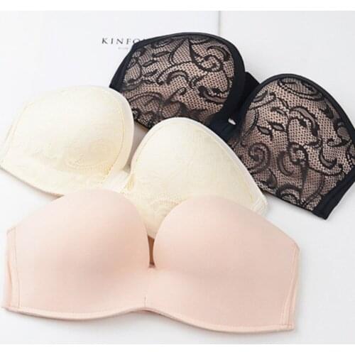 Sexy Womens Strapless Push Up Bra Invisible Non-Slip Underwear Bras Wire Free Bralette Lingerie BH Top A B C D Cup