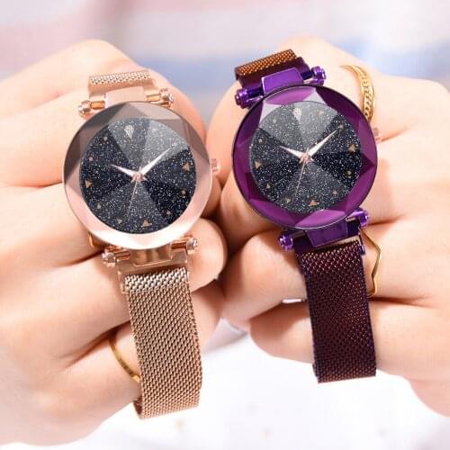 Women Watches Luxury Starry Sky Stainless Steel Mesh Magnetic Strap Ladies Watch Quartz Wrist Watch Relojes Zegarek Damski