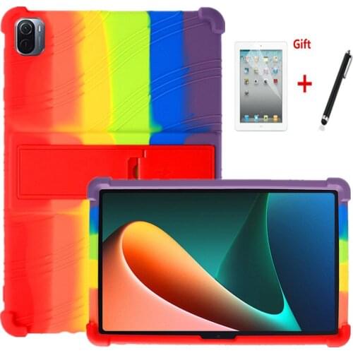 Case For XiaoMi mipad 5 11 inch MiPad 5 Pro tablet Soft silicone Anti Fall KickStand Cover for Mi Pad 5 pro 11 2021+Film+Pen