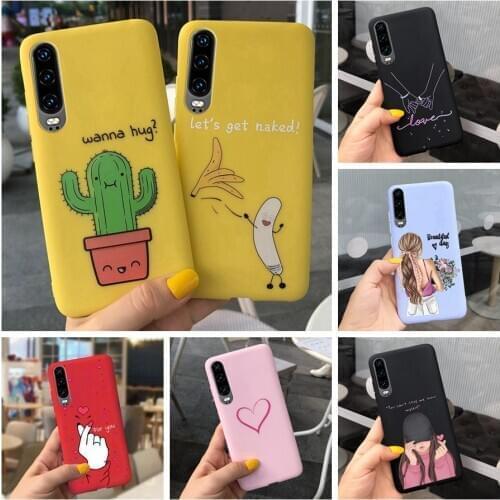 Phone Case For Huawei P30 Case Luxury Cactus Painted Soft TPU Back Cover For Huawei P30 ELE-L04 ELE-L29 P 30 Original Funda 6.1"