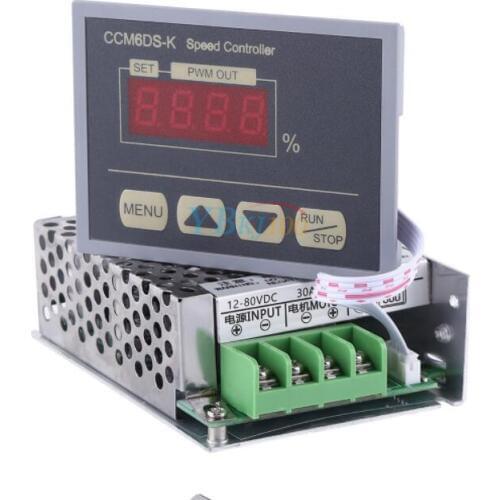 DC 12V-80V 30A PWM Motor Speed Regulator Power Controller +LED Digital Display D