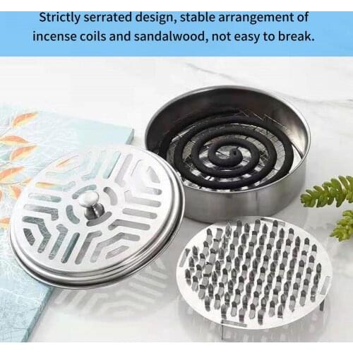 Mosquito Coil Holder Mosquito Coils Tray R.epellent Rack With Cover Stainless R.epellent Incense Plate Mosquito-R.epellent Box