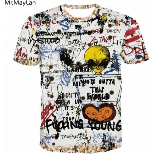 3D Print Hipster Graffiti Doodle Alien Rainbow T-shirt Men/Women Casual Hiphop T shirt Tee Tshirt Tops 2018 Boy Clothes Harajuku