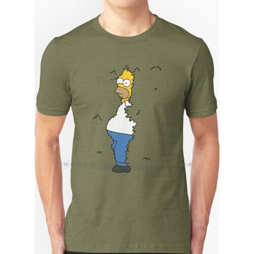 Homer Coming Out Of Bushes T Shirt 100% Pure Cotton Homer Walking Bush Creative Trending Vintage Cool Gift Euro Us Size Big Size