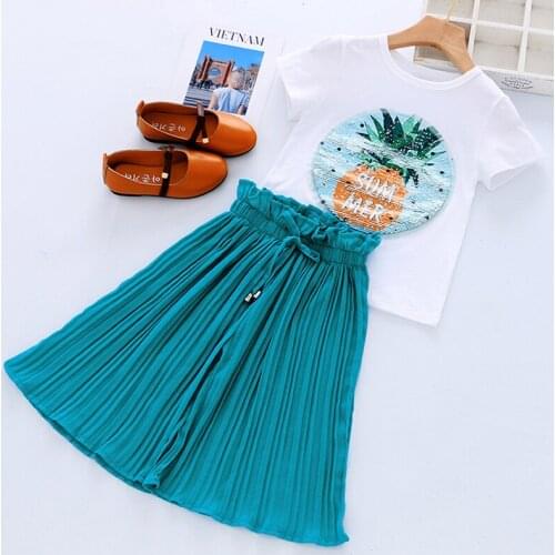 Baby Girls Clothes Sets 2020 Summer Girl Clothing pineapple Sequins Chiffon Pants Kids Dancing outfit Toddler Children Clothing