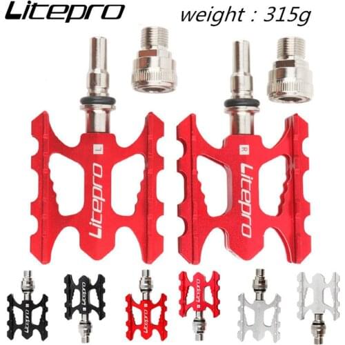 Litepro Quick Release Folding Bike Pedals Ultra-light Aluminum Alloy MTB Road Bicycle Pedal For Brompton Fnhon Cycling Parts