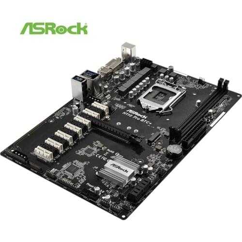 Used for ASRock H110 PRO BTC+ PCI-E 3.0 Mining motherboard LGA 1151 DDR4 13 PCIE Desktop PC sales mainboard