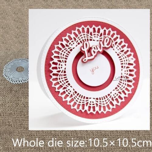 XLDesign Craft Metal Cutting Dies stencil mold 6pcs lace circle decoration scrapbook Album Paper Card Craft Embossing die cuts