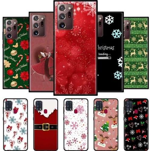 Merry Christmas Cute Silicone Phone Case For Samsung 20 Ultra 10 Lite 8 9 Plus 5G M51 M31 F62 F22 F52 M42 5G M12 M32 M62 Cover