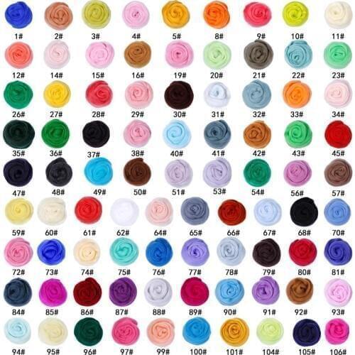 MIUSIE 50g Soft Mix Colors Merino Dyed Felting Wool Tops Roving Wool Fibre For Needle Felting DIY Doll Needlework Sewing tools