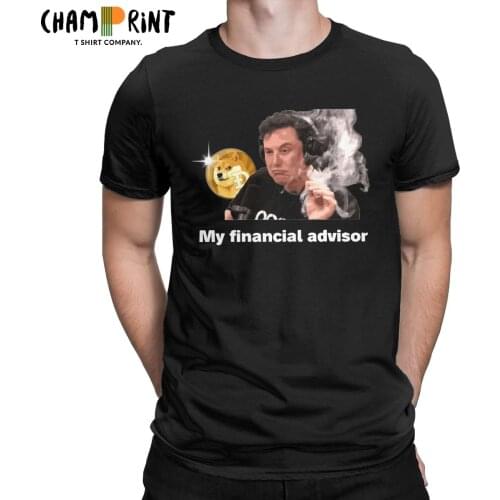 My Financial Advisor Elon Musk Dogecoin T-Shirt Men Wallstreetbets GME WSB T Shirt Stonks Trader Bitcoin Tees Birthday Gift