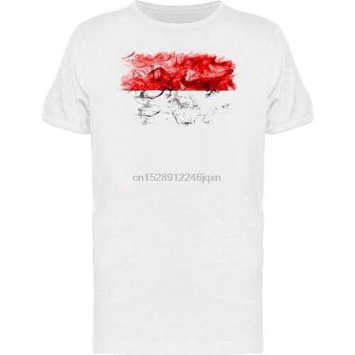 Indonesia Smoke Flag MenS Tee -Image By Summer Style Casual Wear Tee Shirt