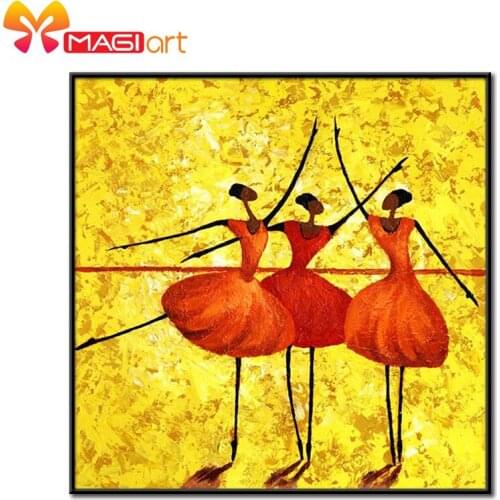 Cross stitch kits Embroidery needlework sets 11CT water soluble canvas patterns 14CT Abstract painting Triple Dance-NCMP002