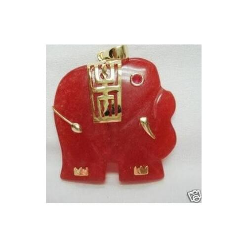 Natural Jades Pendant Elephant necklace 100% free shipping