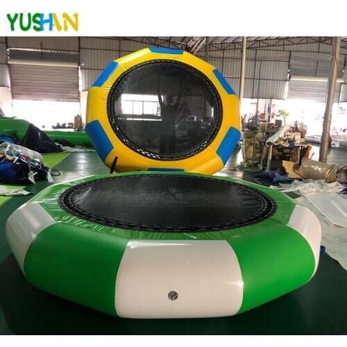 Hot Portable Inflatable Water Trampoline Popular inflatable jumping games water trampoline with slide for water park games