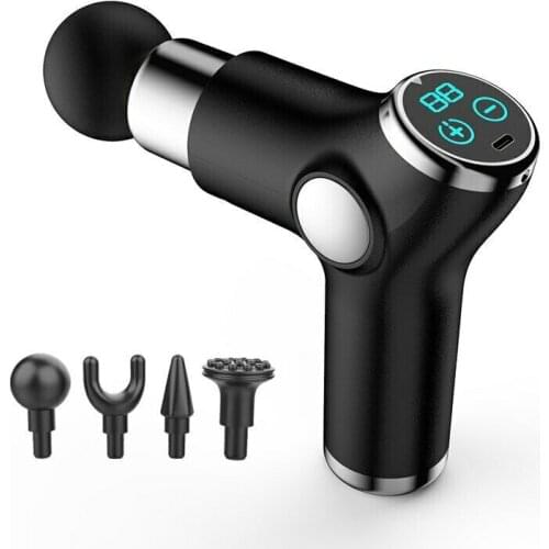Portable Mini Electric Deep Tissue Percussion Massager Massage Gun For Muscle Pain Relief Relaxation 3Colors LCD Display 7.4v
