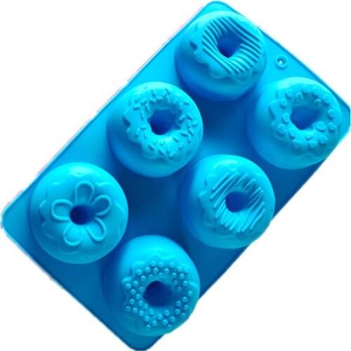 Silicone Molds Round 6-cavity DIY Handmade soap Mold for Bundt Cake Cupcake Muffin Coffee Pudding Candle Making Supplies Tool