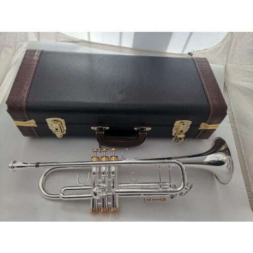 MFC Bb Trumpet LT180S-72Silver Plated Gold Keys Music Instruments Profesional Trumpets 180S37 Mouthpiece Accessories With Case