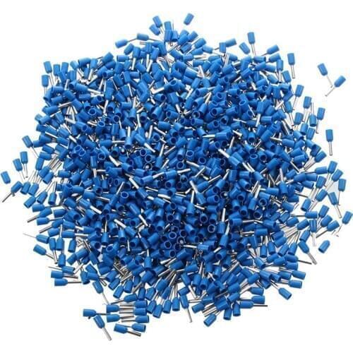 WSFS Hot 1000Pcs Crimp Connector Insulated Pin Terminal Blue for AWG 16 Wire